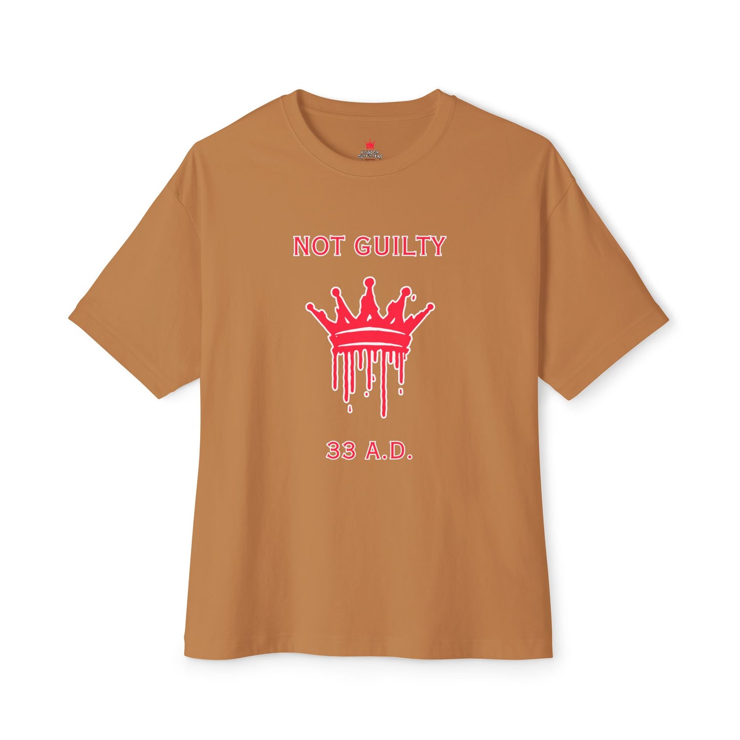 "Not Guilty 33 A.D. Oversized Drop Shoulder Heavyweight Boxy T-Shirt - Faith-Based Streetwear"