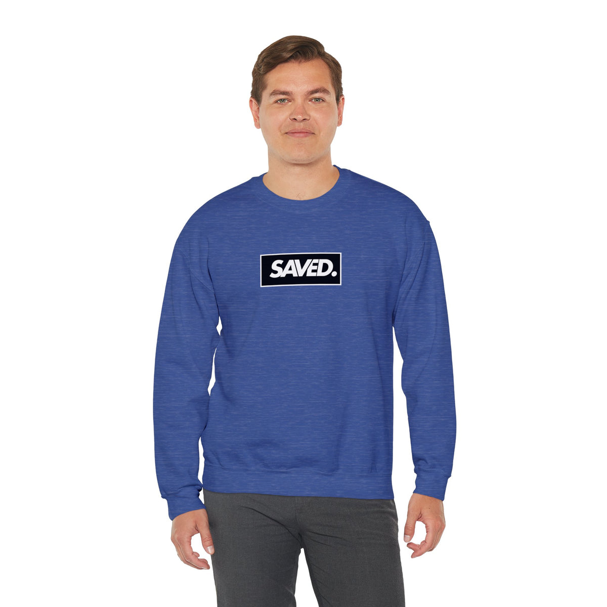 "SAVED. Christian Crewneck Sweatshirt - Bold Faith Statement Pullover"