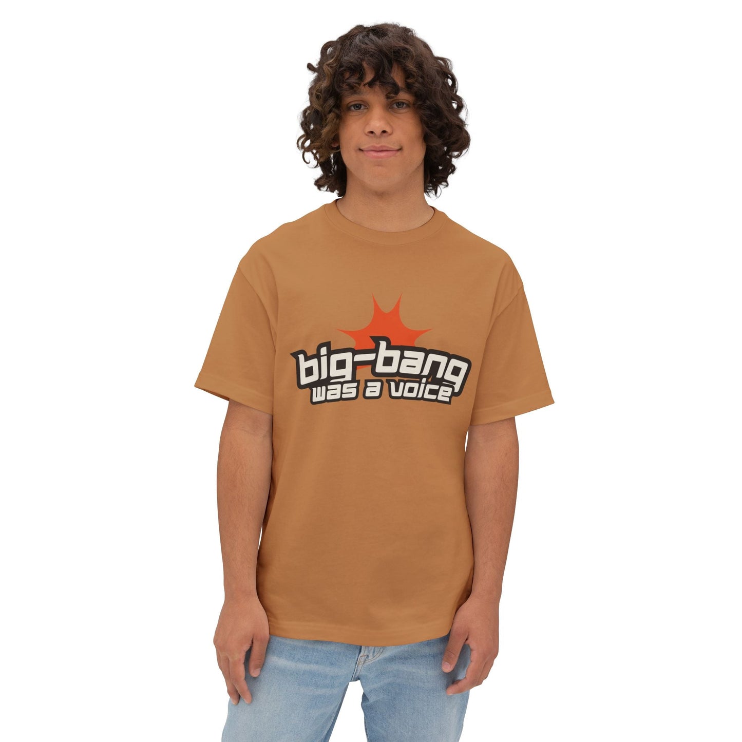 "Big - Bang Was A Voice Streetwear T-Shirt - Oversized Drop Shoulder Heavyweight Boxy Statement Faith  | Kingdom Outfitters