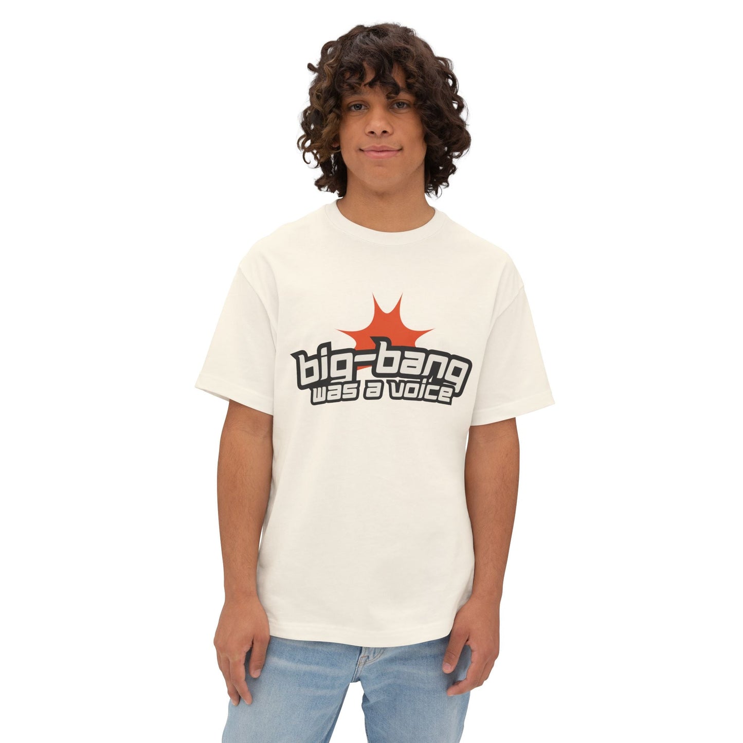 "Big - Bang Was A Voice Streetwear T-- Oversized Drop Shoulder Heavyweight Boxy Statement Faith Tee" | Kingdom Outfitters