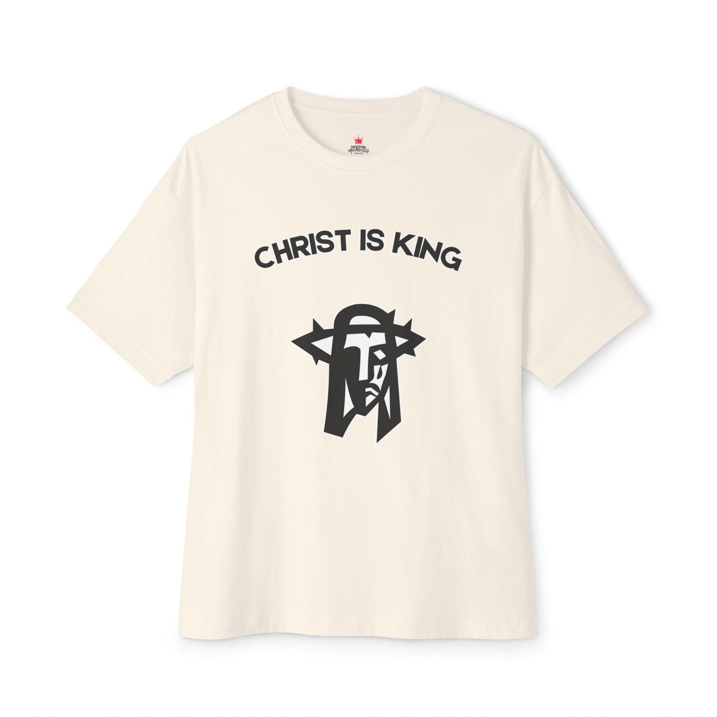 "Christ is King Oversized Heavyweight 6oz Boxy Streetwear T-Shirt" - T-Shirt | Kingdom Outfitters