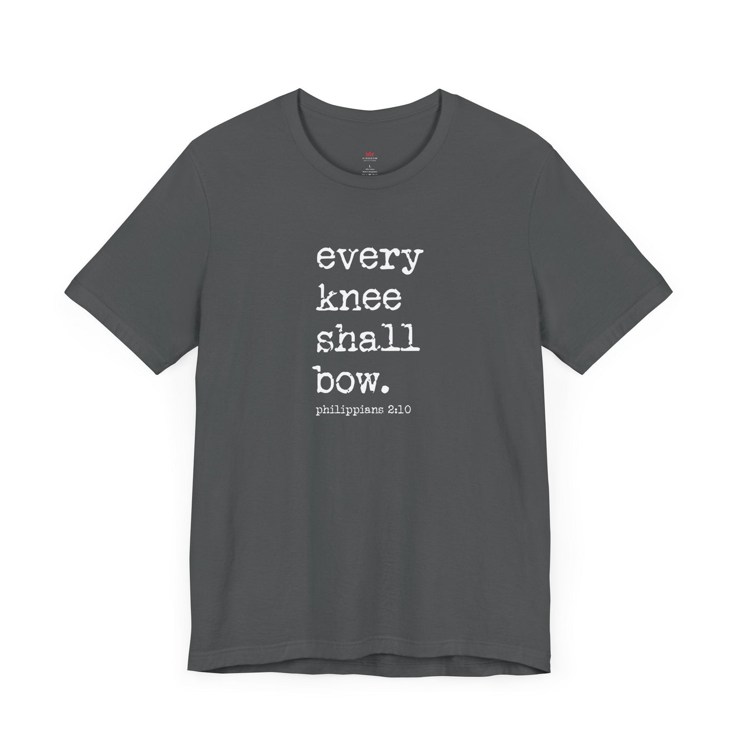 "Every Knee Shall Bow Christian T-Shirt - Philippians 2:10 Scripture Tee for Men & Women" - T-Shirt | Kingdom Outfitters