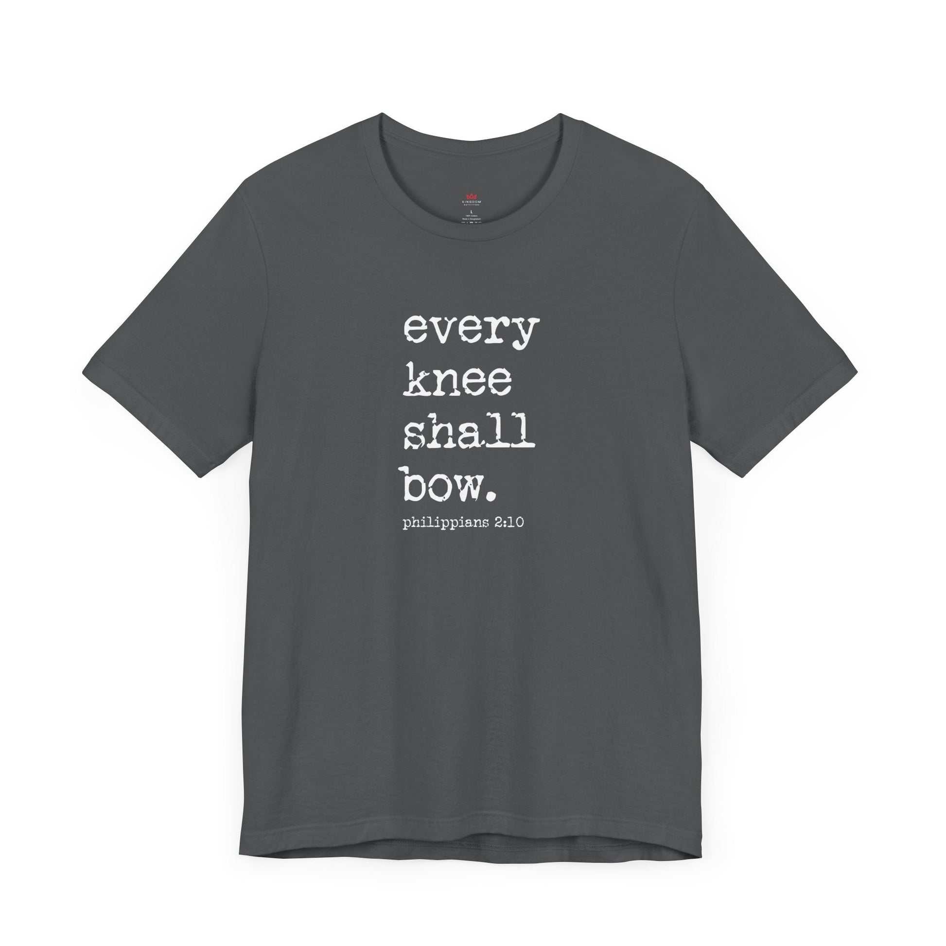 "Every Knee Shall Bow Christian T-Shirt - Philippians 2:10 Scripture Tee for Men & Women" - T-Shirt | Kingdom Outfitters