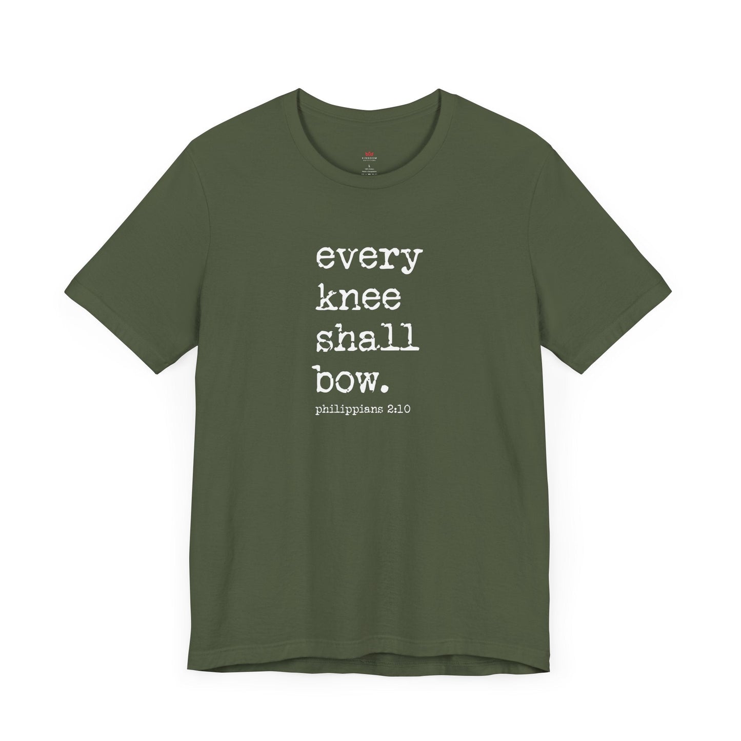 "Every Knee Shall Bow Christian T-Shirt - Philippians 2:10 Scripture Tee for Men & Women" - T-Shirt | Kingdom Outfitters