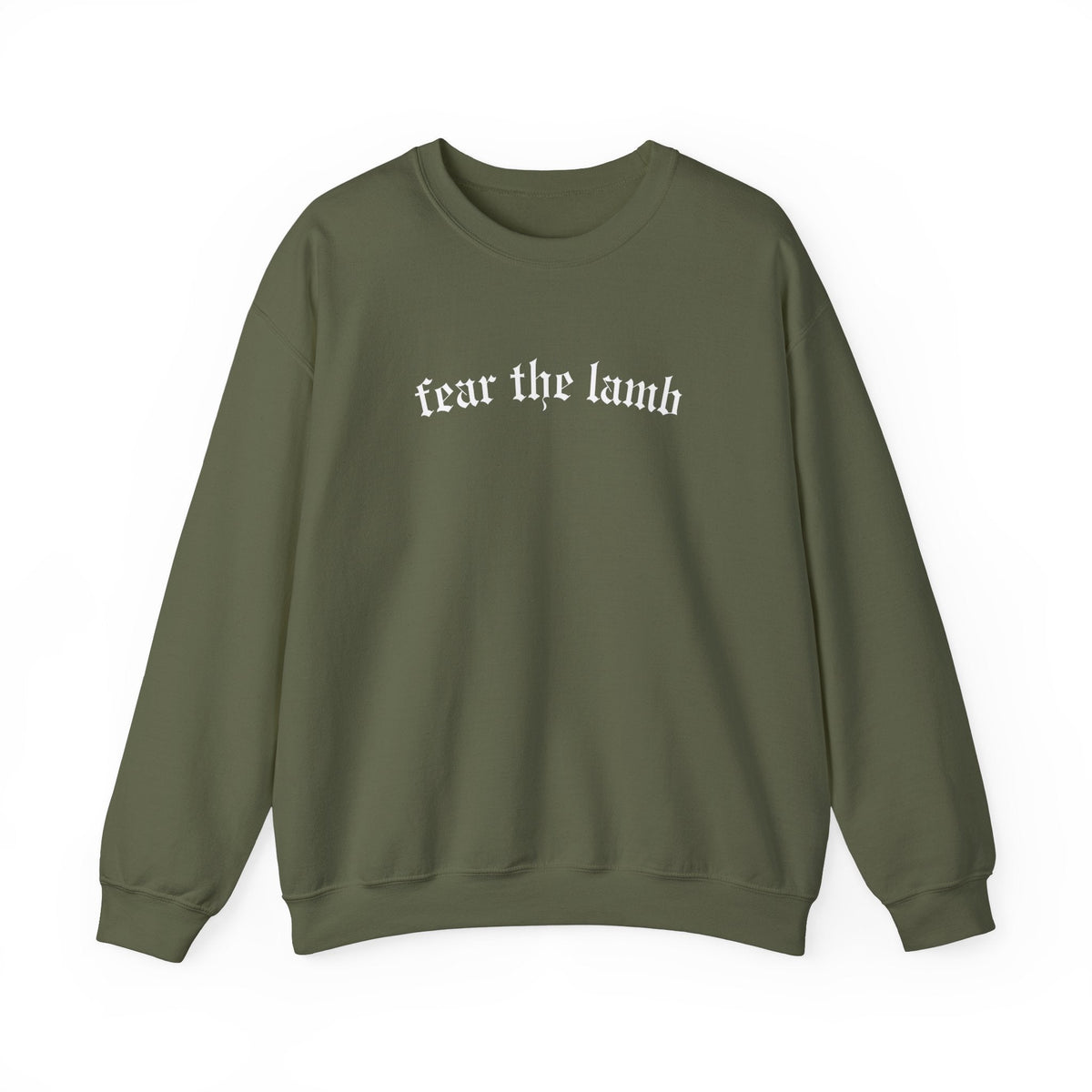 "Fear the Lamb Crewneck Sweatshirt - Bold Faith Statement Pullover" - Sweatshirt | Kingdom Outfitters