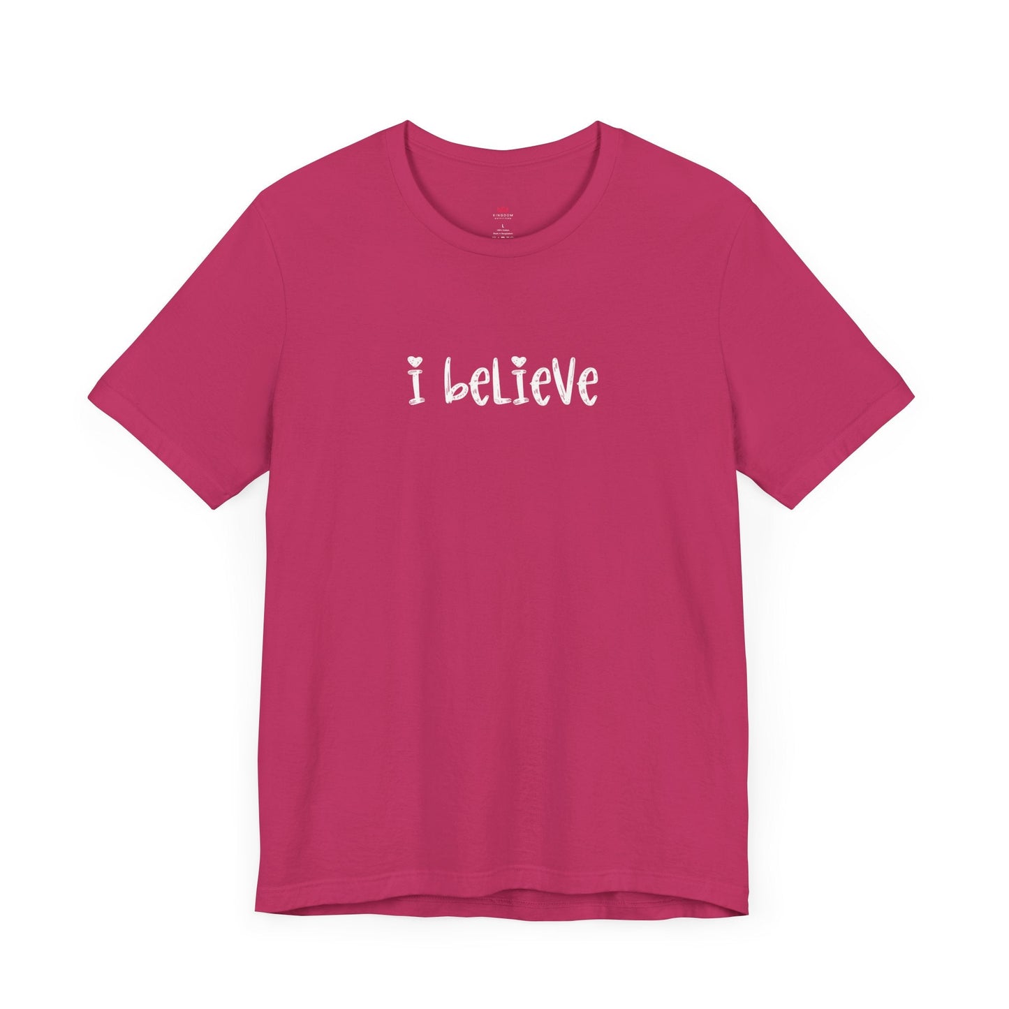 "I Believe Heart T-Shirt - Inspirational Christian Tee Shirt for Women" - T-Shirt | Kingdom Outfitters