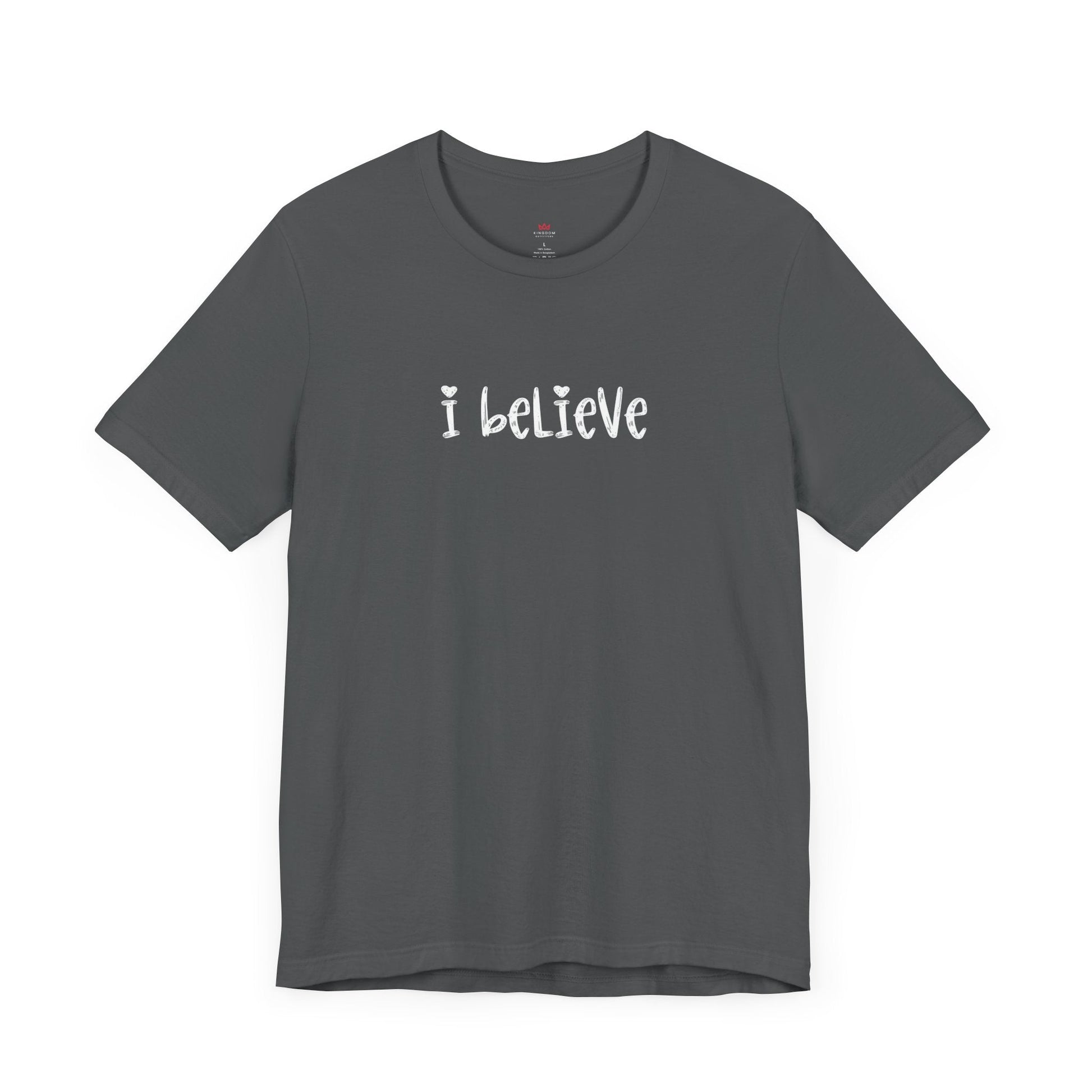 "I Believe Heart T-Shirt - Inspirational Christian Tee Shirt for Women" - T-Shirt | Kingdom Outfitters