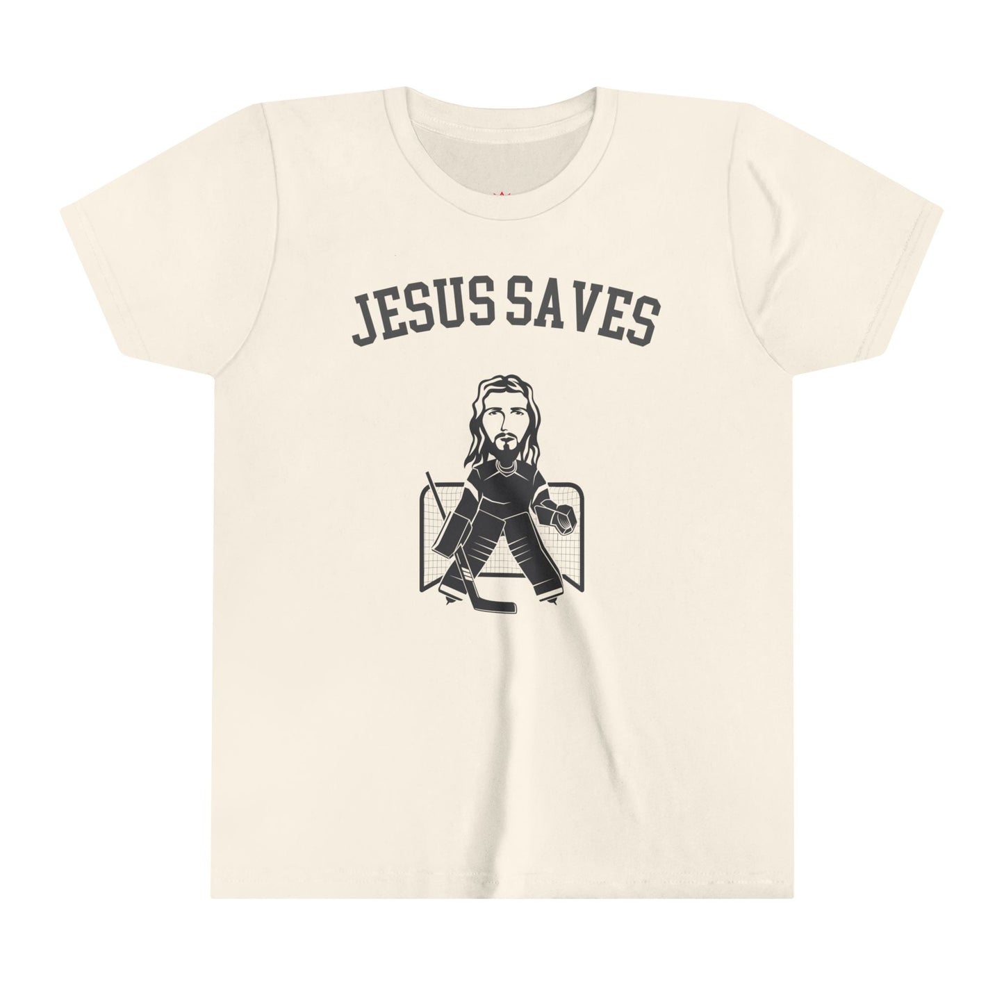 "Jesus Saves Kids' T-Shirt - Funny Faith - Inspired Hockey Design" - Kids clothes | Kingdom Outfitters
