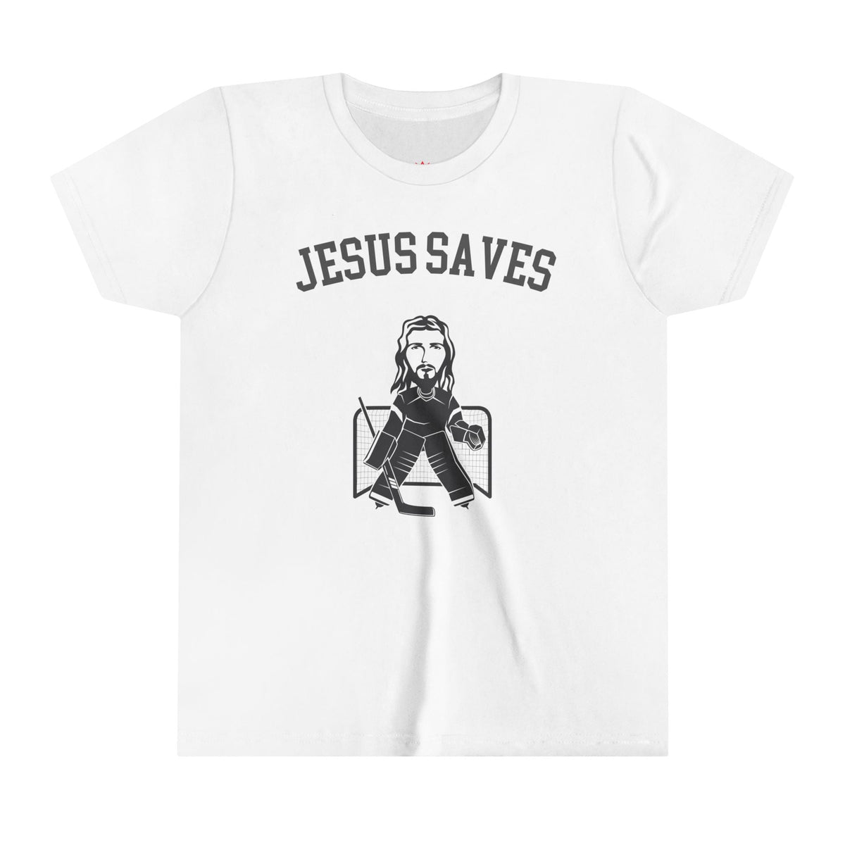 "Jesus Saves Kids' T-Shirt - Funny Faith - Inspired Hockey Design" - Kids clothes | Kingdom Outfitters