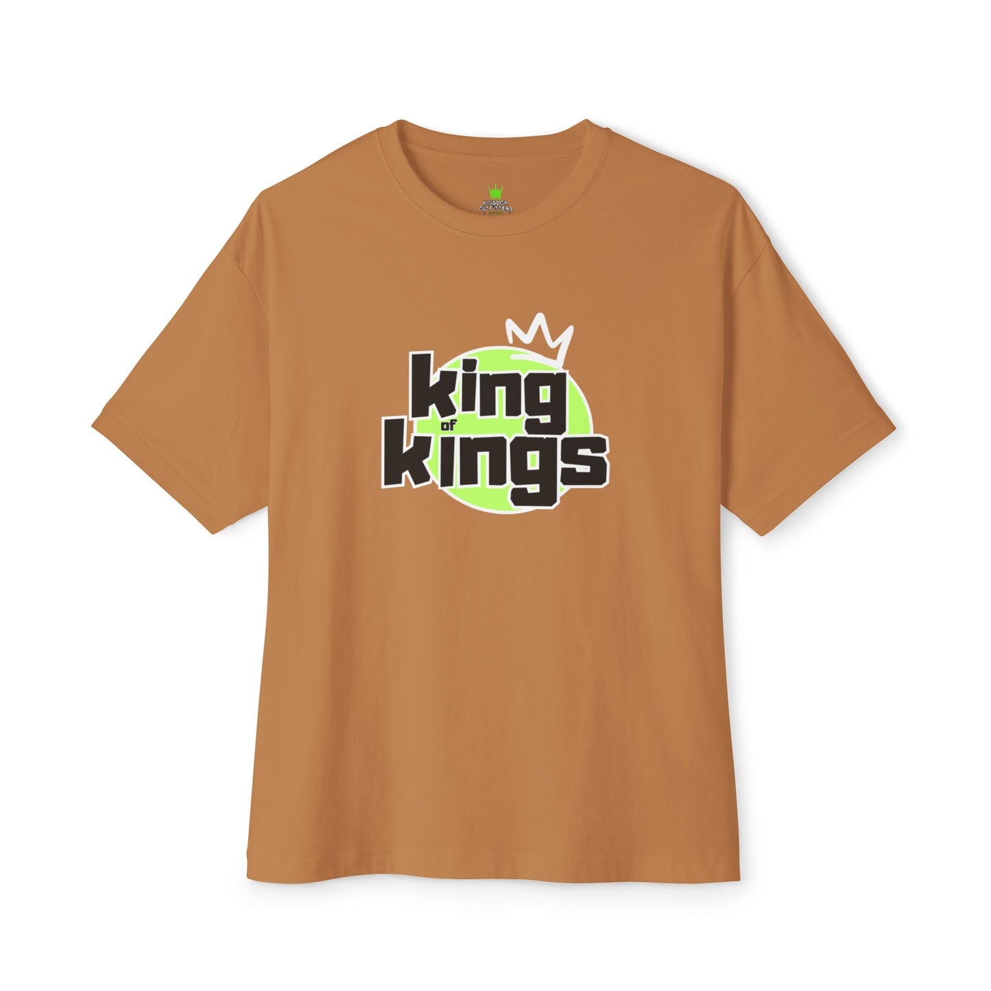 "King of Kings Oversized Drop Shoulder Heavyweight Boxy Christian T-Shirt - Bold Faith Statement Tee for Men & Women" - T-Shirt | Kingdom Outfitters