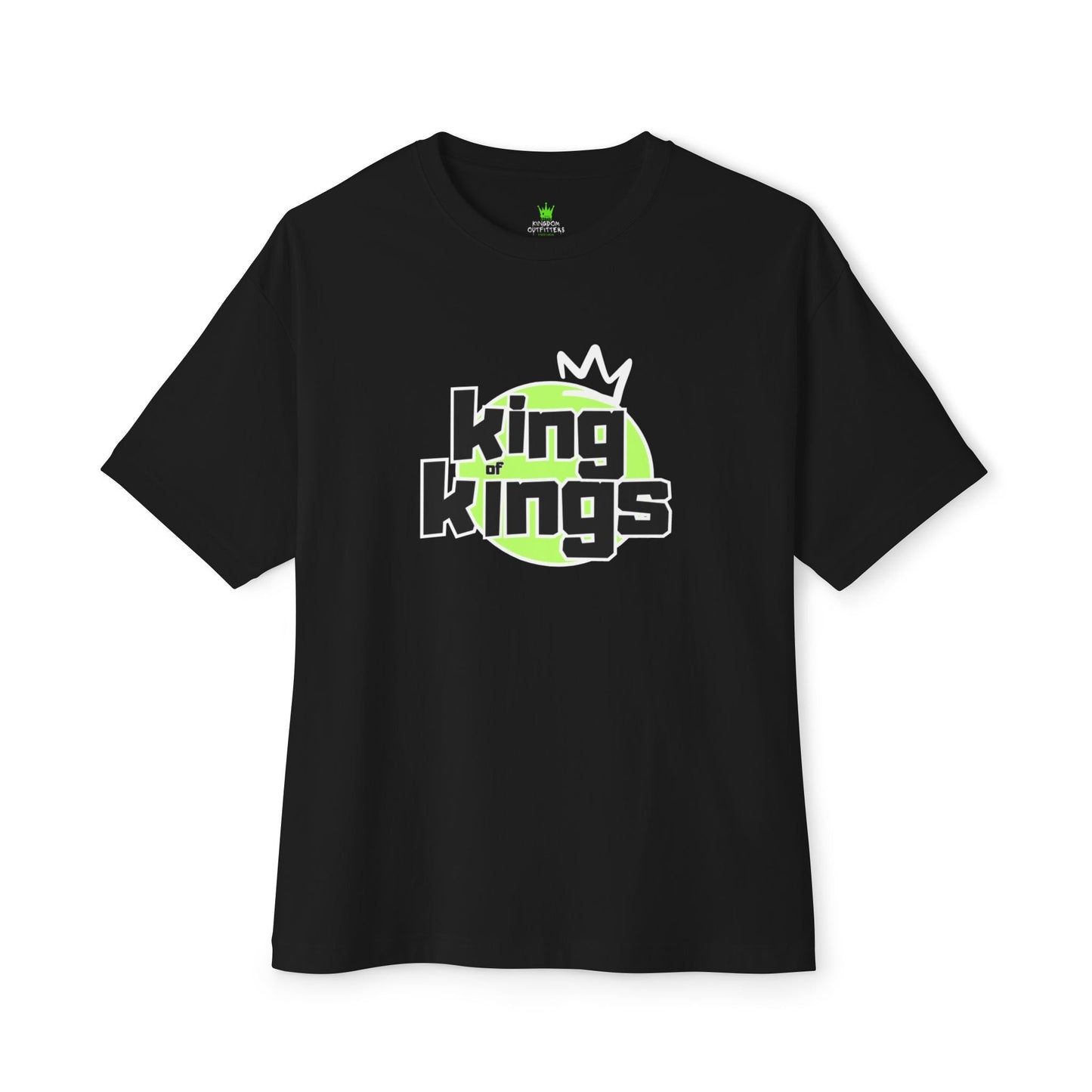 "King of Kings Oversized Drop Shoulder Heavyweight Boxy Christian T-Shirt - Bold Faith Statement Tee for Men & Women" - T-Shirt | Kingdom Outfitters