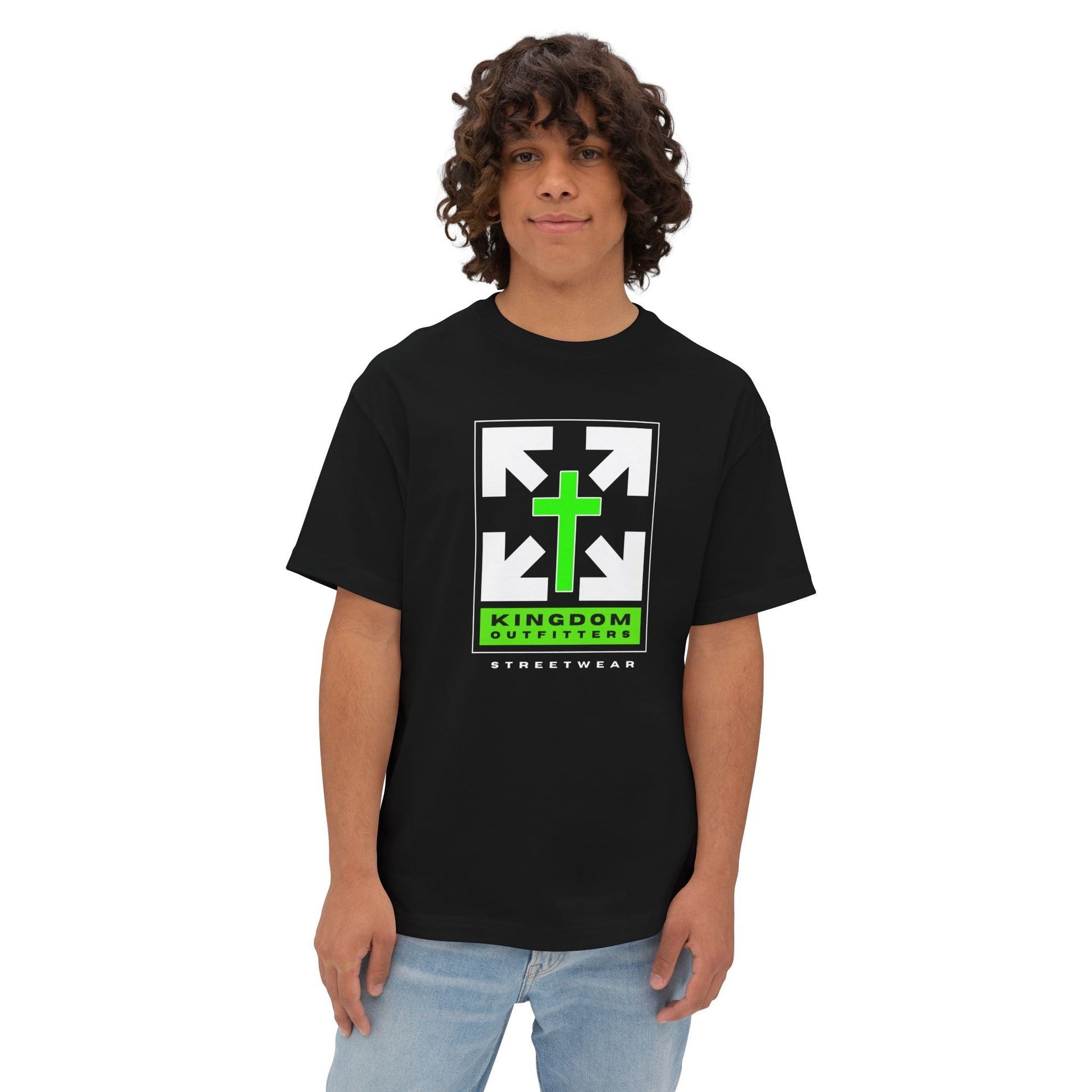 "Kingdom Outfitters Streetwear Oversized Drop Shoulder Boxy Heavyweight Christian T-Shirt - Bold Faith Graphic Tee" - T-Shirt | Kingdom Outfitters