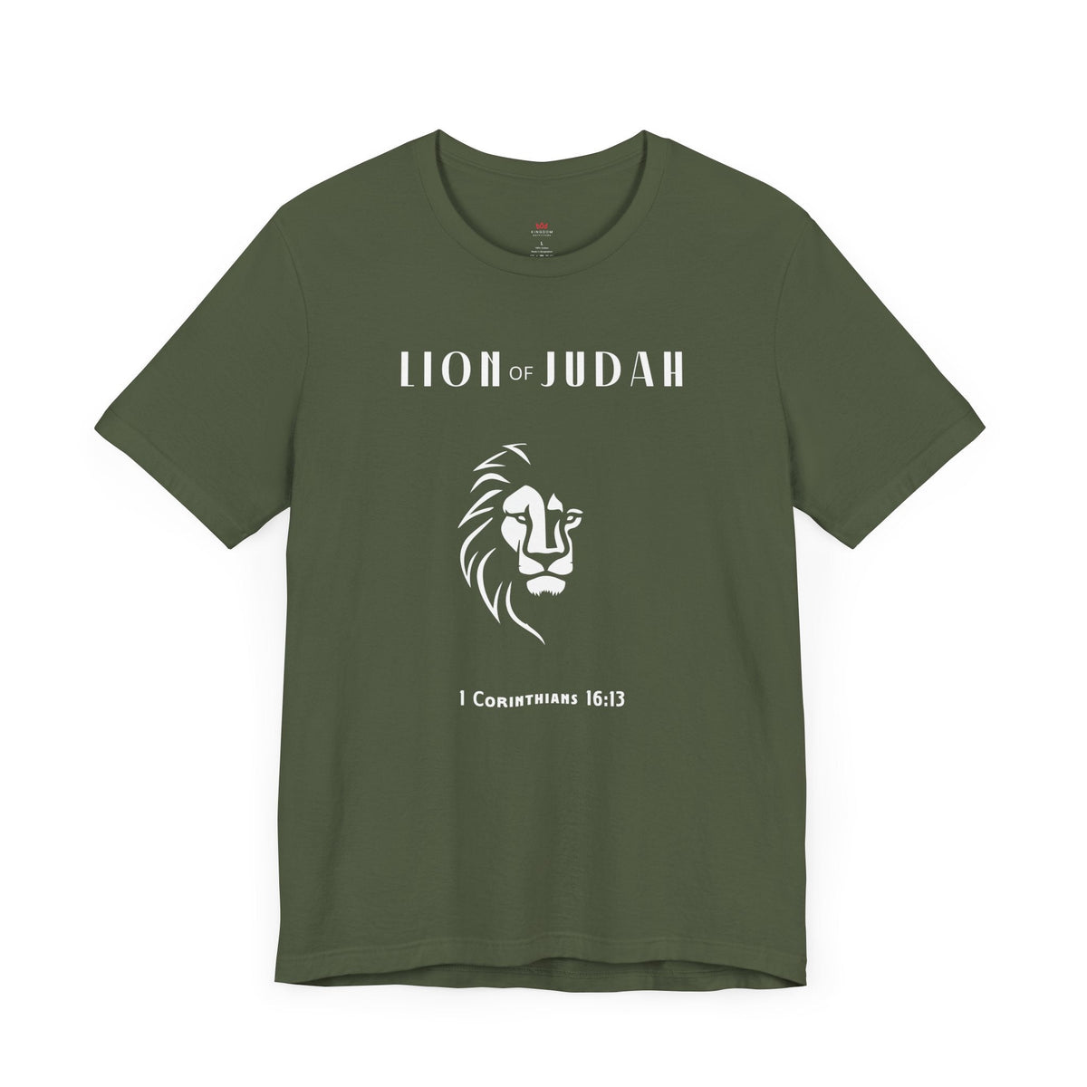 "Lion of Judah T-Shirt – Bold Faith Graphic Tee with 1 Corinthians 16:13" - T-Shirt | Kingdom Outfitters