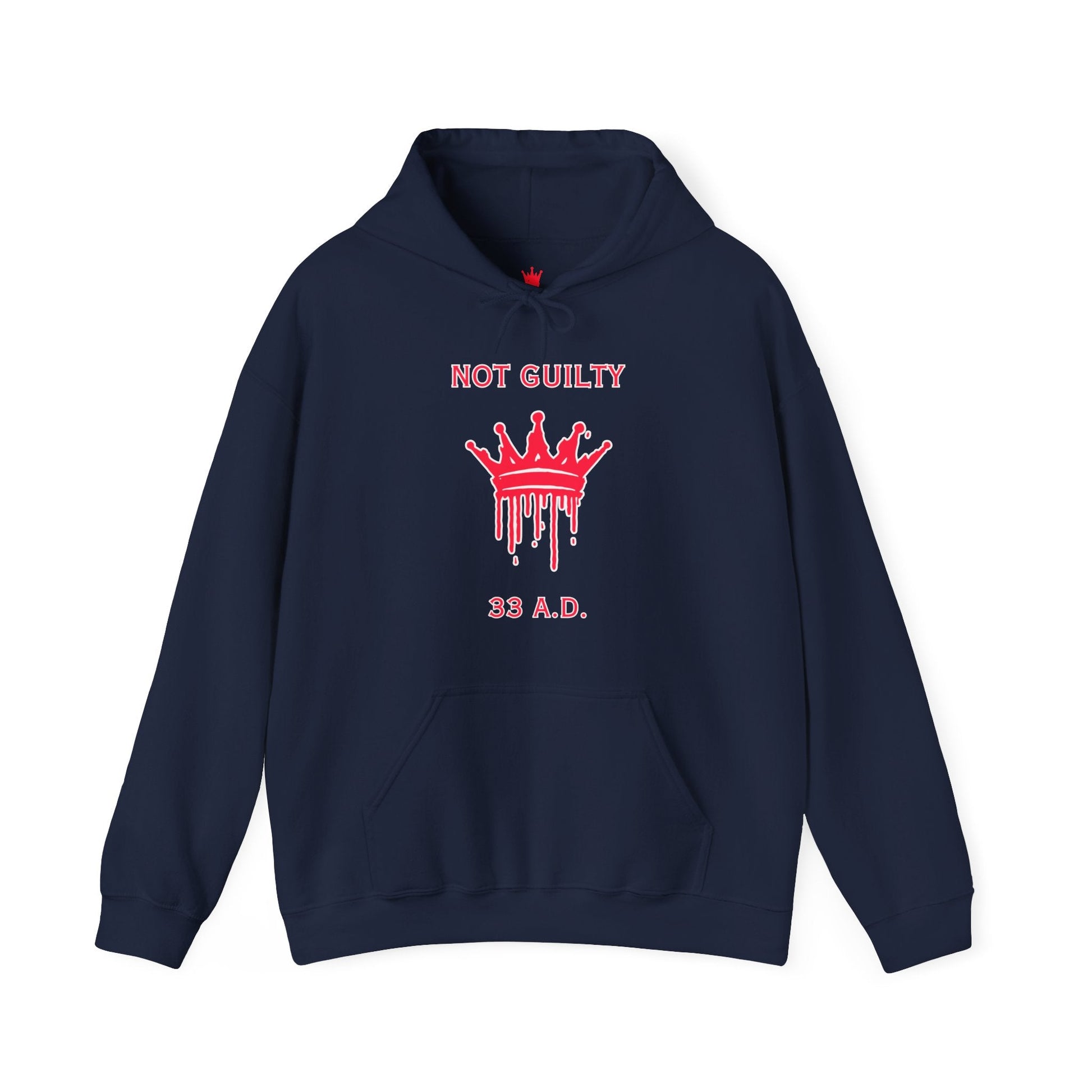 "Not Guilty 33 A.D. Hoodie - Bold Faith Statement Pullover" - Hoodie | Kingdom Outfitters