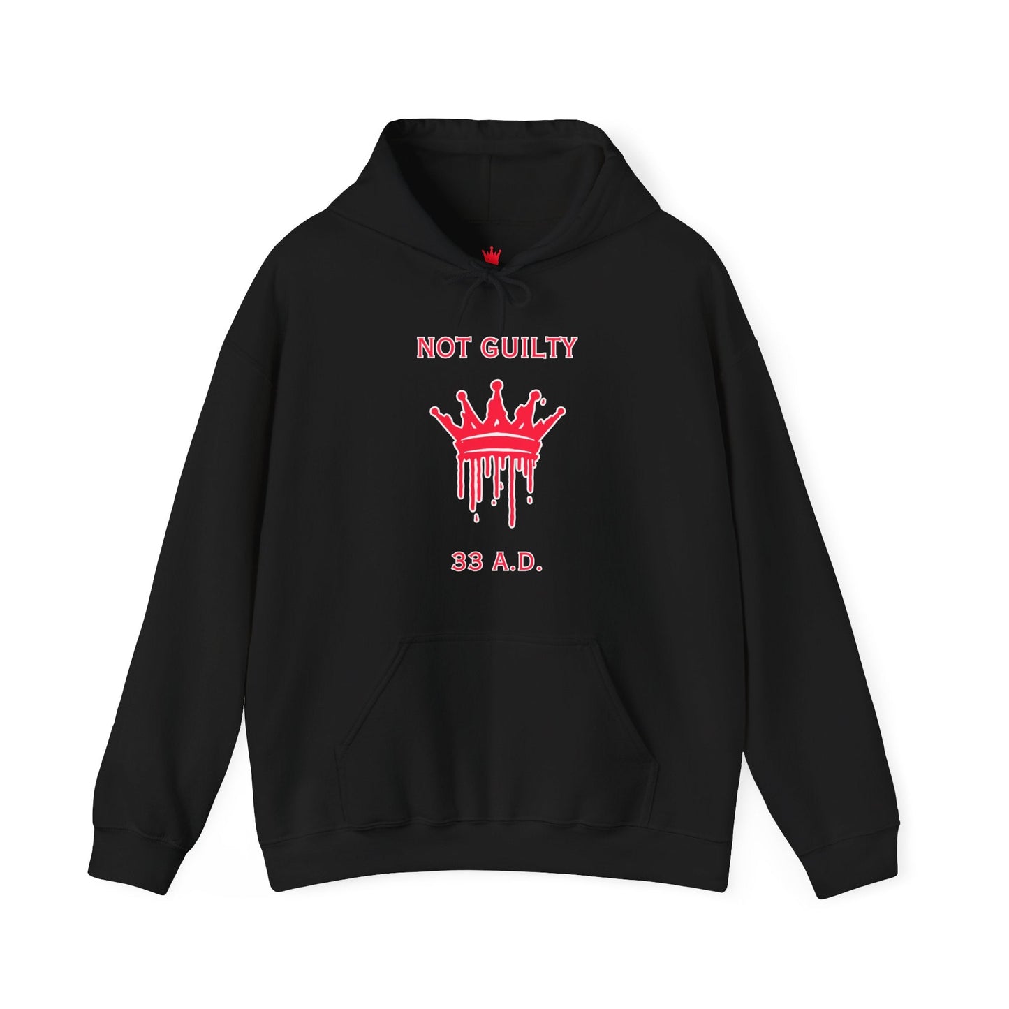 "Not Guilty 33 A.D. Hoodie - Bold Faith Statement Pullover" - Hoodie | Kingdom Outfitters