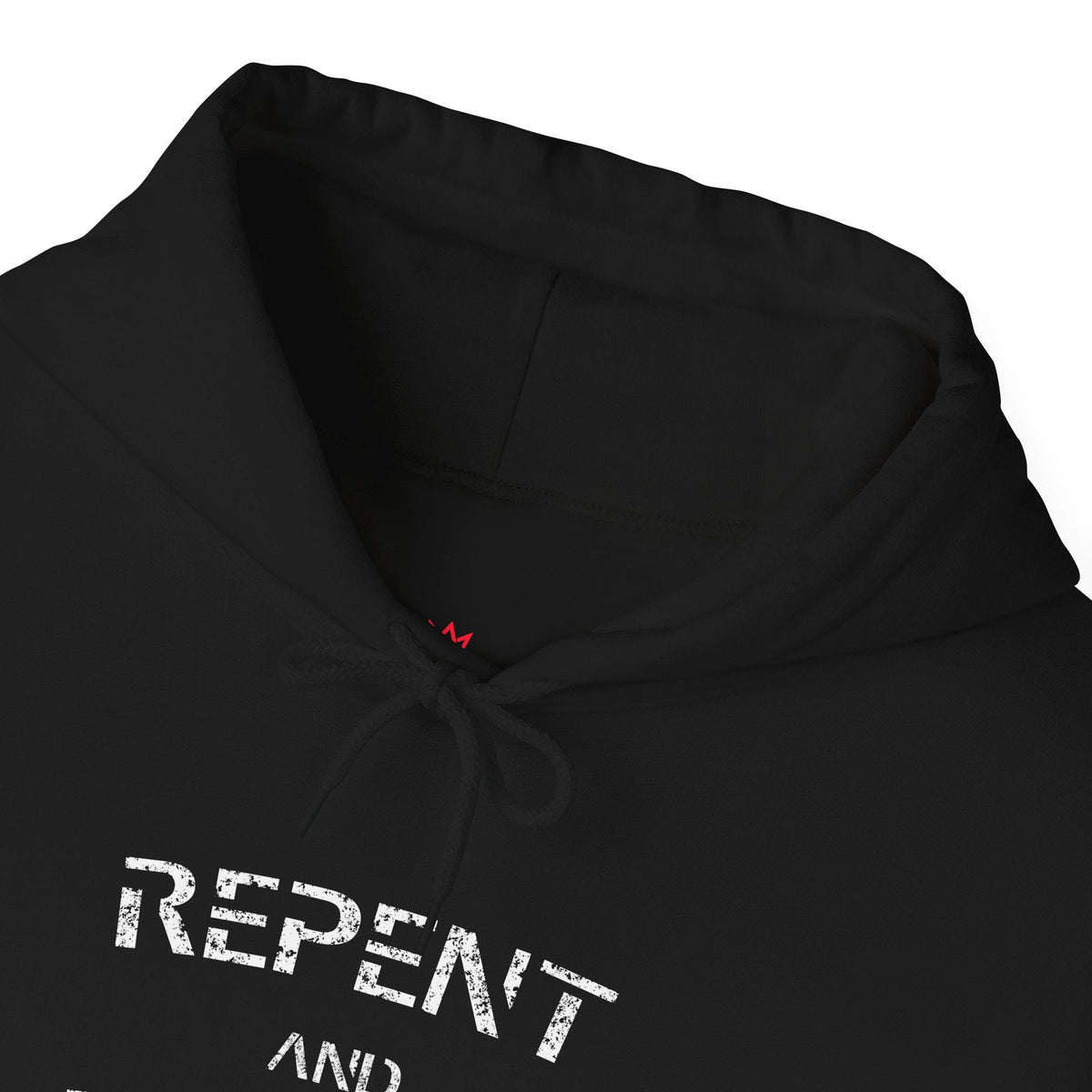 "Repent and Believe Hoodie - Bold Faith Statement Pullover Hoodie Sweatshirt" - Hoodie | Kingdom Outfitters