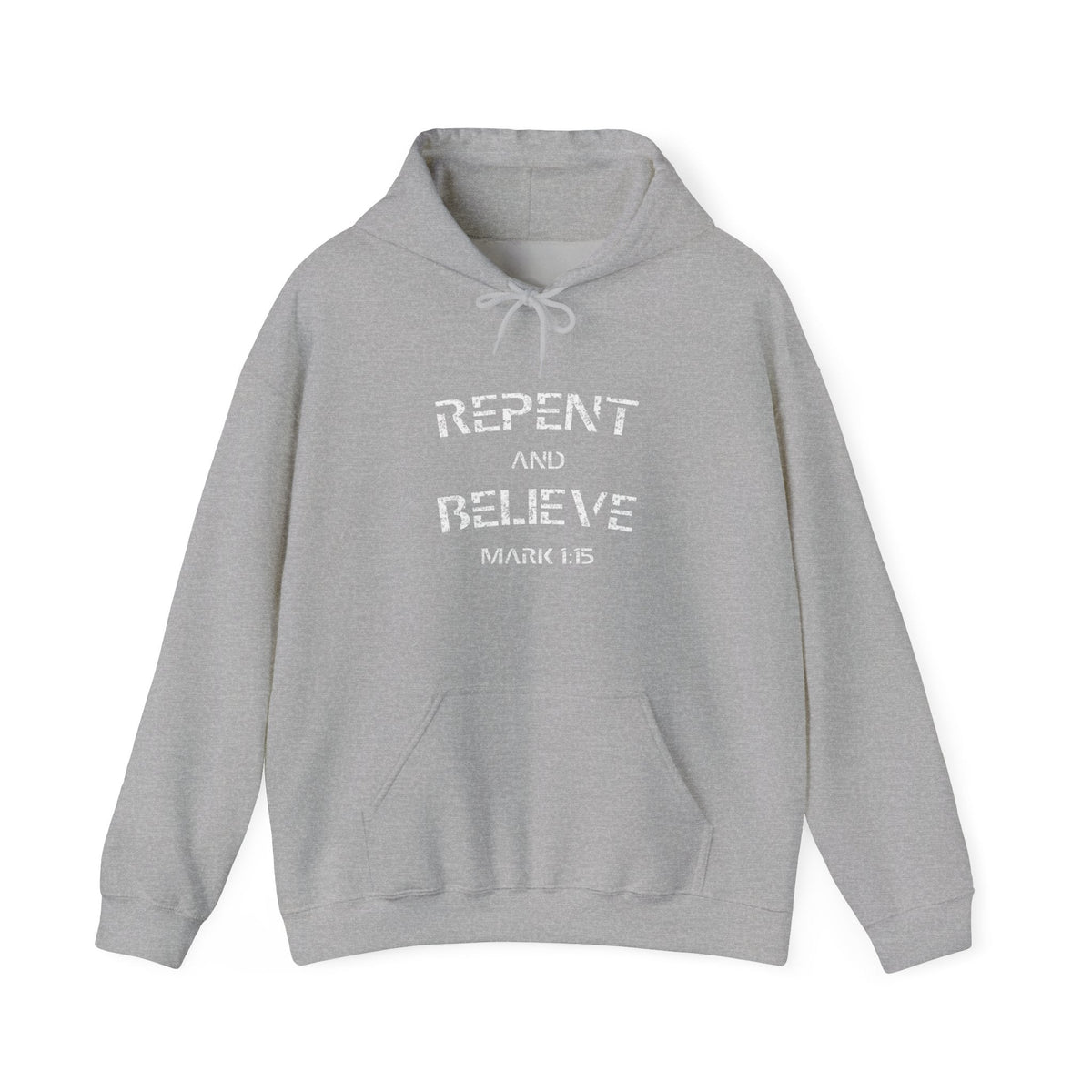 "Repent and Believe Hoodie - Bold Faith Statement Pullover Hoodie Sweatshirt" - Hoodie | Kingdom Outfitters