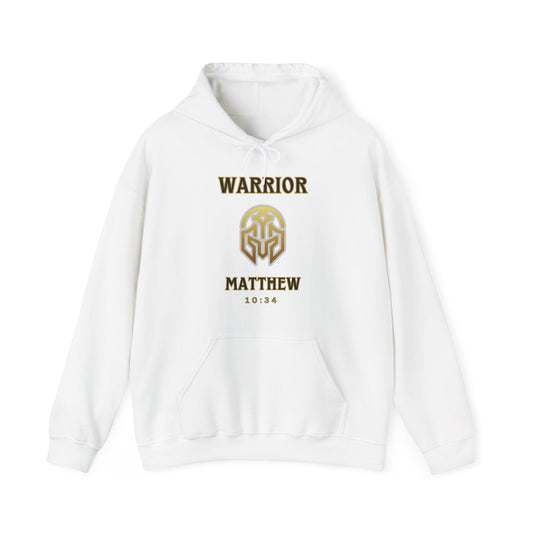 "Warrior Matthew Bible Verse Hoodie - Bold Christian Faith Statement" - Hoodie | Kingdom Outfitters